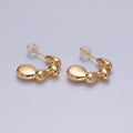 16K Gold plated 20mm Molten Bubble Beaded C-Shaped Hoop Earrings | AE896 - DLUXCA