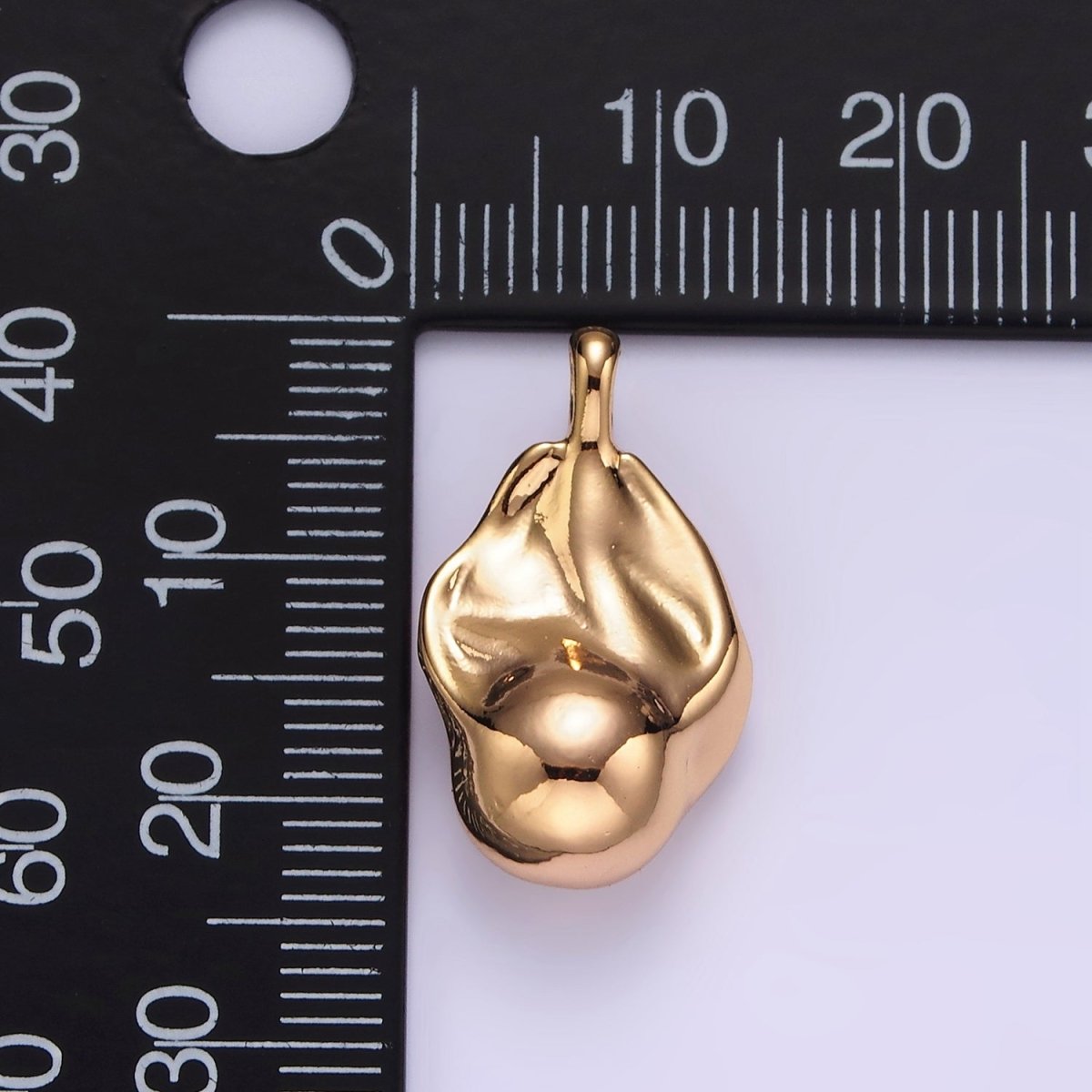 16K Gold plated 22mm Abstract Molten Minimalist Pendant | N1909 - DLUXCA