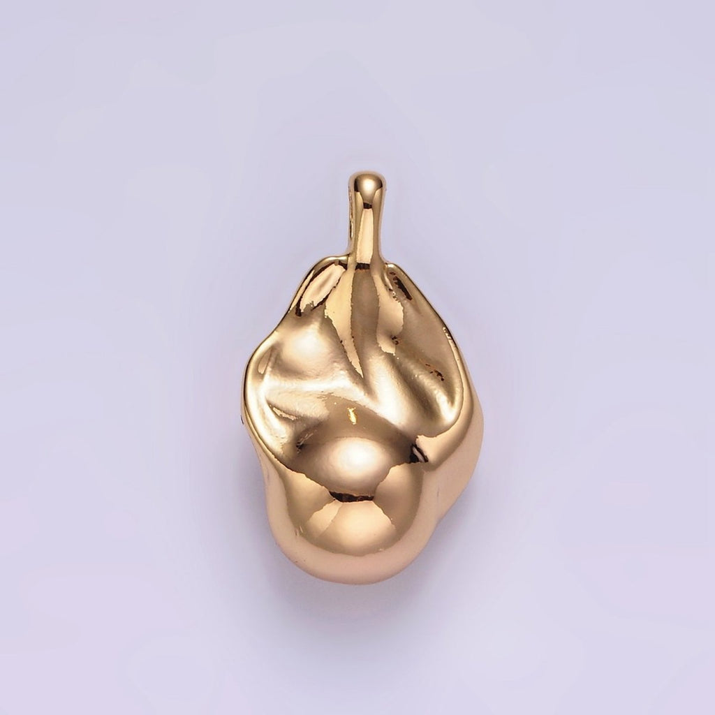 16K Gold plated 22mm Abstract Molten Minimalist Pendant | N1909 - DLUXCA