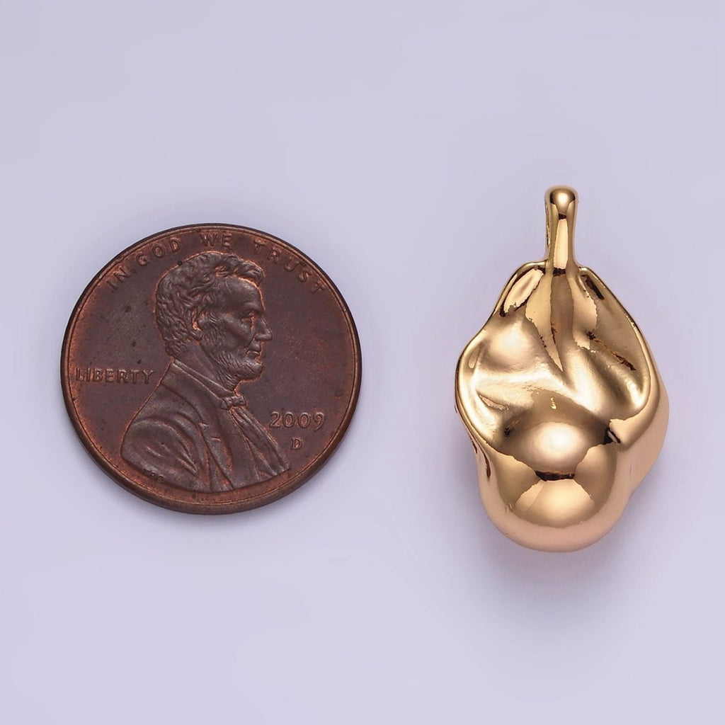 16K Gold plated 22mm Abstract Molten Minimalist Pendant | N1909 - DLUXCA