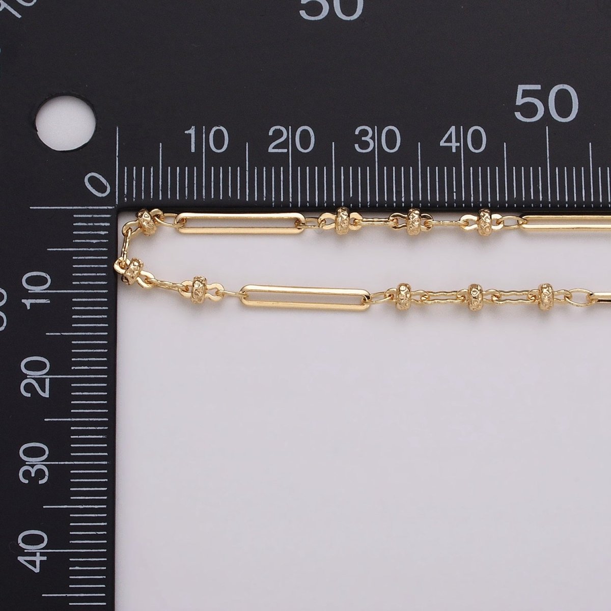 16K Gold plated 2.5mm Designed Triple Satellite Rhondele Paperclip Link Unfinished Chain in Gold & Silver | ROLL-1331 ROLL-1332 Clearance Pricing - DLUXCA