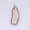 16K Gold plated 30mm Abstract Rose Gold-Dipped Biwa Freshwater Pearl Charm | P1617 - DLUXCA