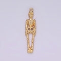 16K Gold plated 32mm Body Skeleton Minimalist Charm | AG605 - DLUXCA