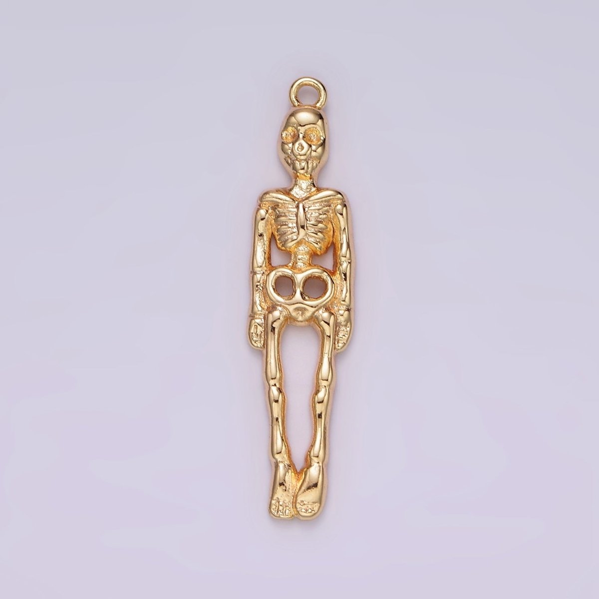 16K Gold plated 32mm Body Skeleton Minimalist Charm | AG605 - DLUXCA