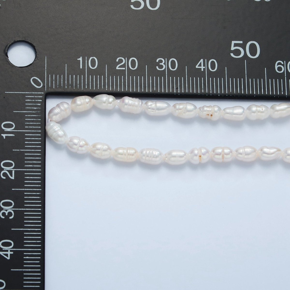 16K Gold plated 4mm Ringed Freshwater Pearl 15 Inch Necklace w. Extender | WA - 2628 - DLUXCA