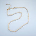 16K Gold plated 4mm White Baroque Freshwater Pearl 14.5 Inch Necklace w. Extender | WA - 2629 - DLUXCA