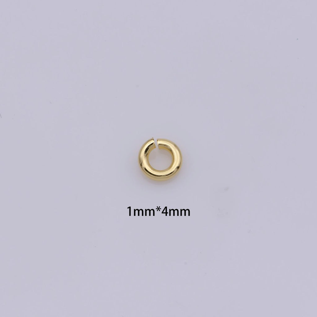 16K Gold plated 4mmx1mm Jump Ring Findings Set | Z832 - DLUXCA