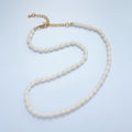 16K Gold plated 5mm Ringed Freshwater Pearl 16 Inch Necklace w. Extender | WA - 2627 - DLUXCA