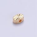 16K Gold plated 6mm Sunburst Oval Spacer Bead | B-837 - DLUXCA