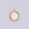 16K Gold plated 7mm Shell Pearl Minimalist Bezel Pendant | N1495 - DLUXCA