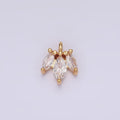 16K Gold plated 8mm Triple Clear Marquise CZ Mini Charm | AG102 - DLUXCA