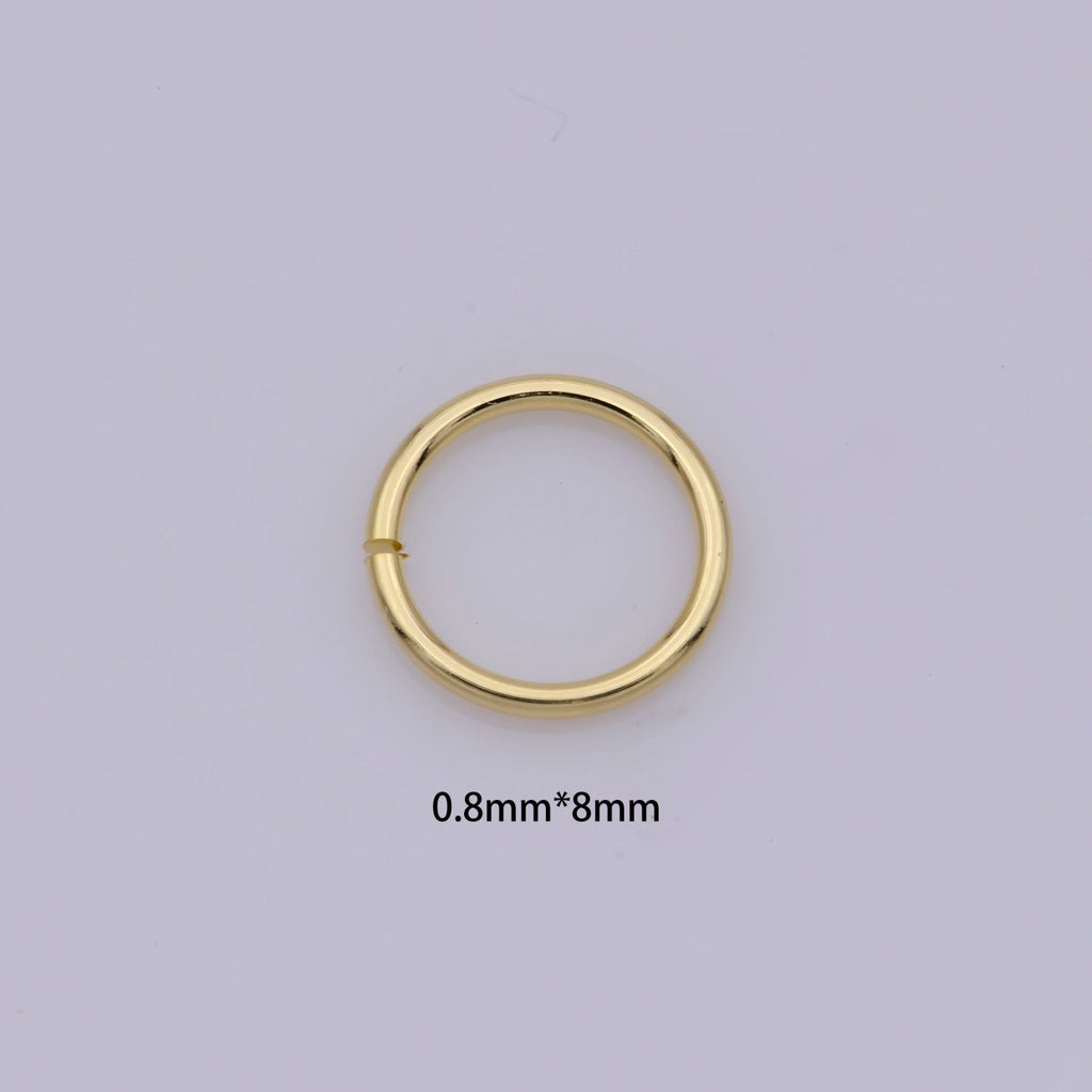16K Gold plated 8mmx0.8mm Jump Ring Findings Set For Jewelry Making | Z831 - DLUXCA