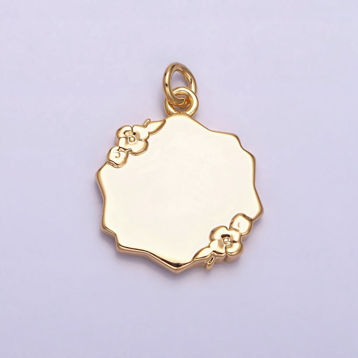 16K Gold plated Baby Shower Hand & Feet White, Pink, Blue Sparkly Enamel Flower Charm | AC1111 - AC1116 - DLUXCA