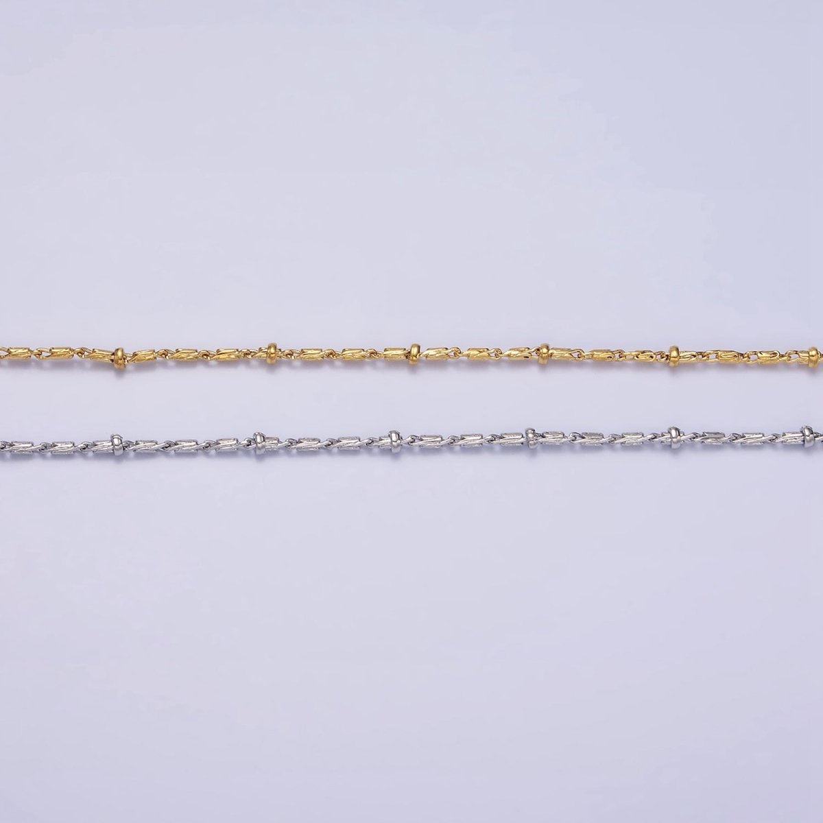 16k Gold plated Beaded Satellite Chain Gold plated Silver Chain Simple Everyday Layering Necklace 17 Inch | WA-1859 WA-1860 Clearance Pricing