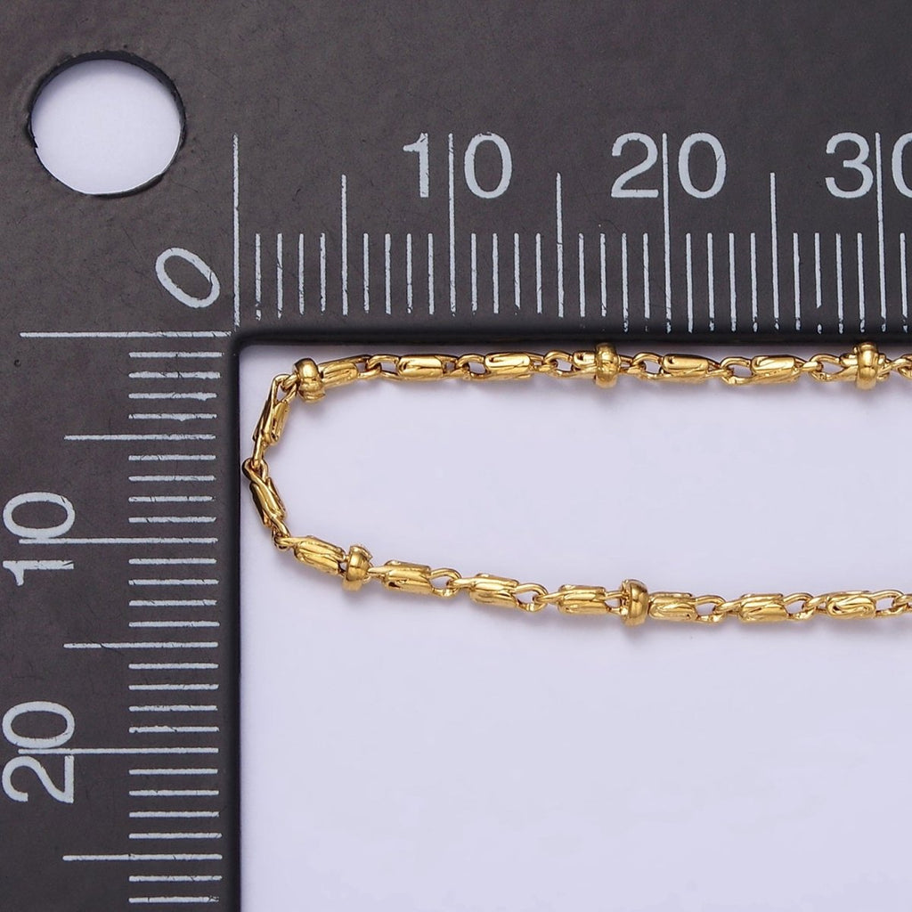 16k Gold plated Beaded Satellite Chain Gold plated Silver Chain Simple Everyday Layering Necklace 17 Inch | WA-1859 WA-1860 Clearance Pricing