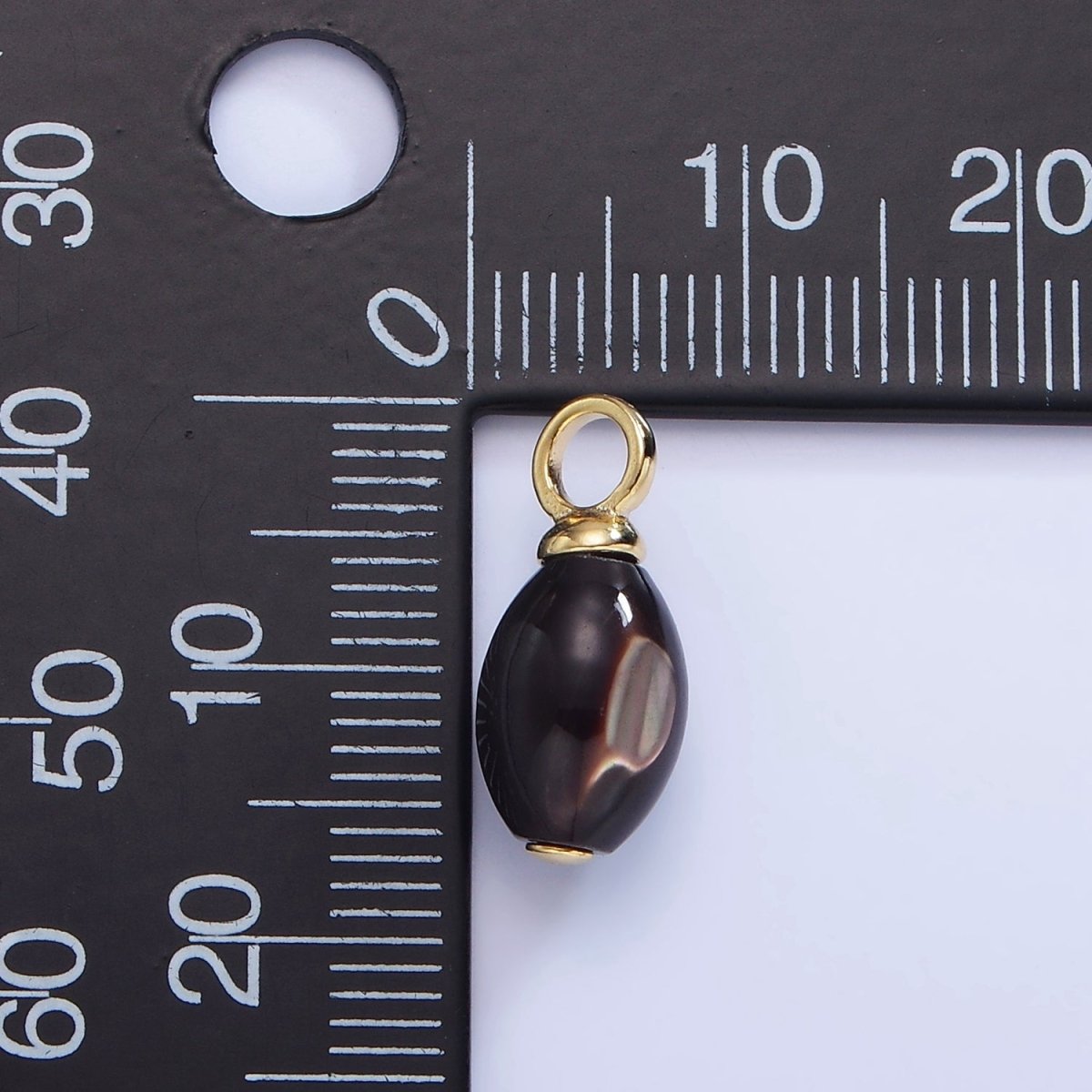 16K Gold plated Black Tahitian Shell Pearl Drop Pendant | P1768 - DLUXCA
