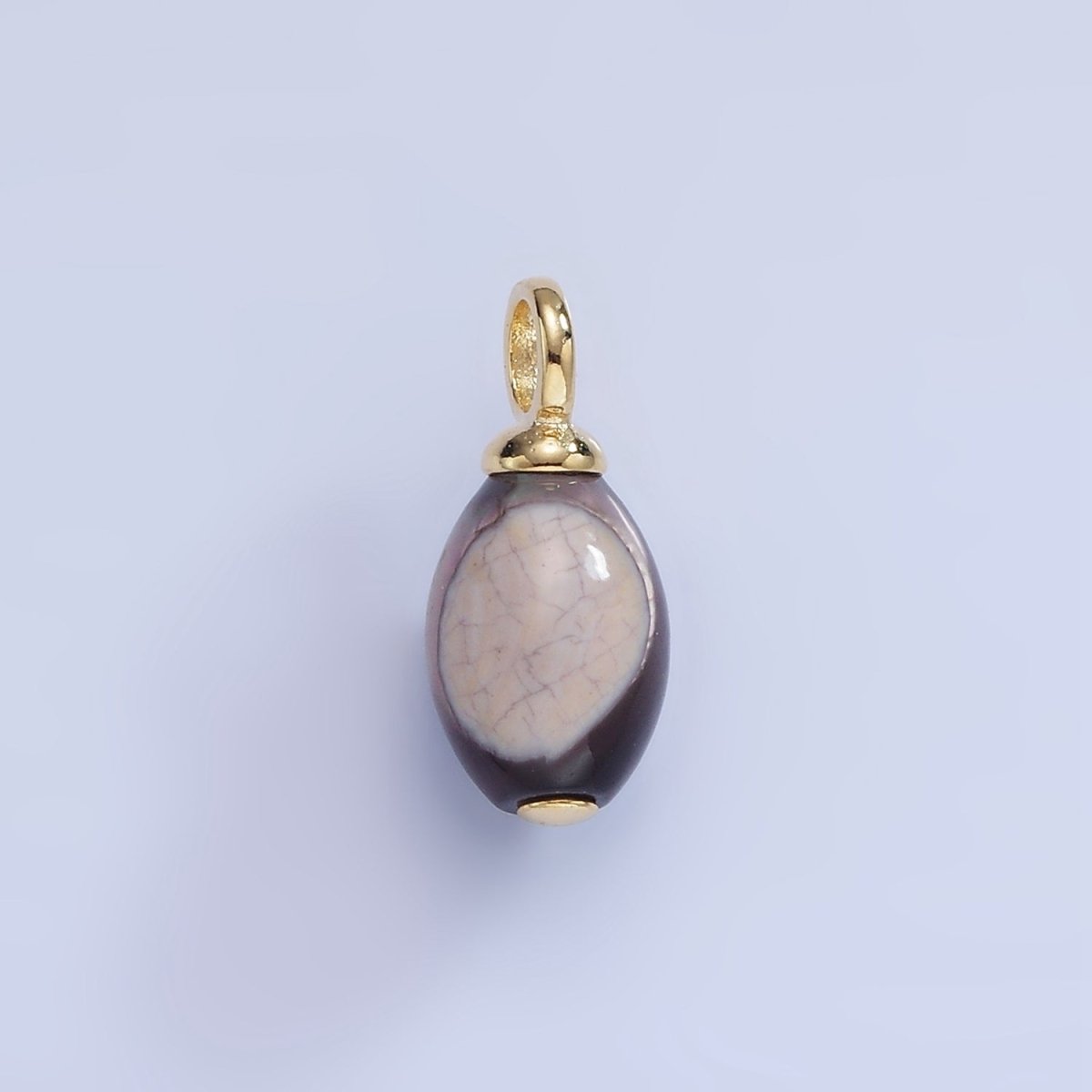16K Gold plated Black Tahitian Shell Pearl Drop Pendant | P1768 - DLUXCA