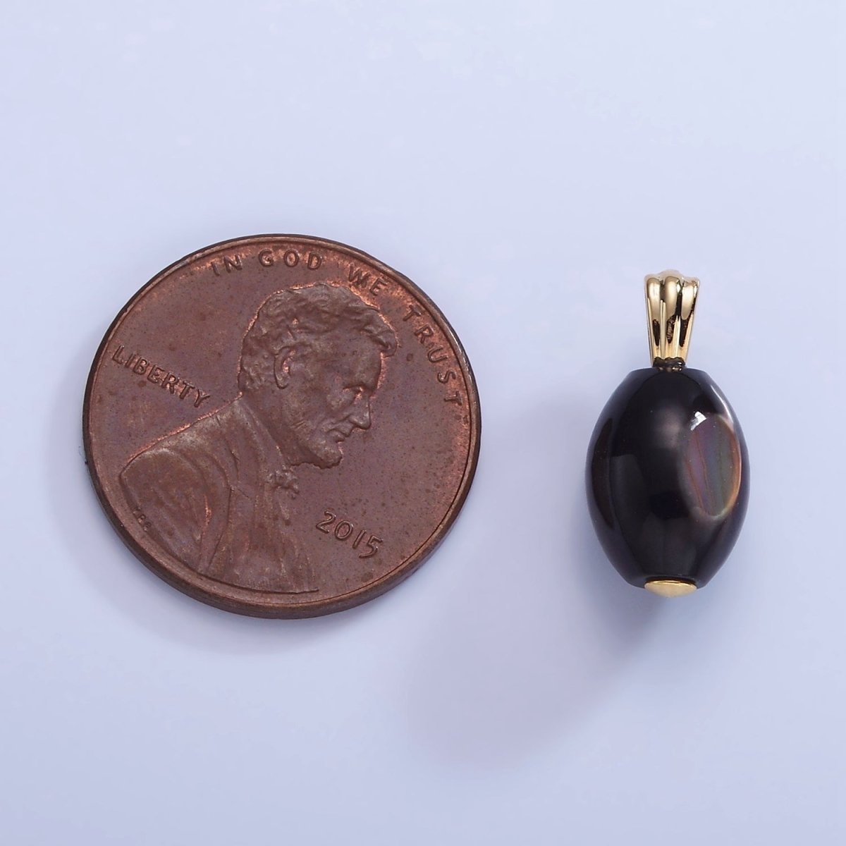 16K Gold plated Black Tahitian Shell Pearl Sphere Pendant | P1579 - DLUXCA