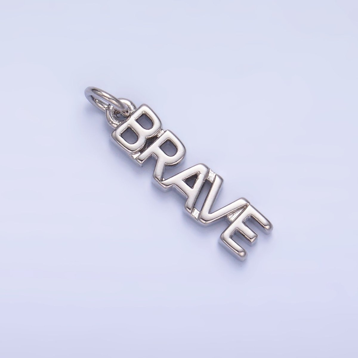 16K Gold plated "BRAVE" Script Charm in Gold & Silver | W317 - DLUXCA