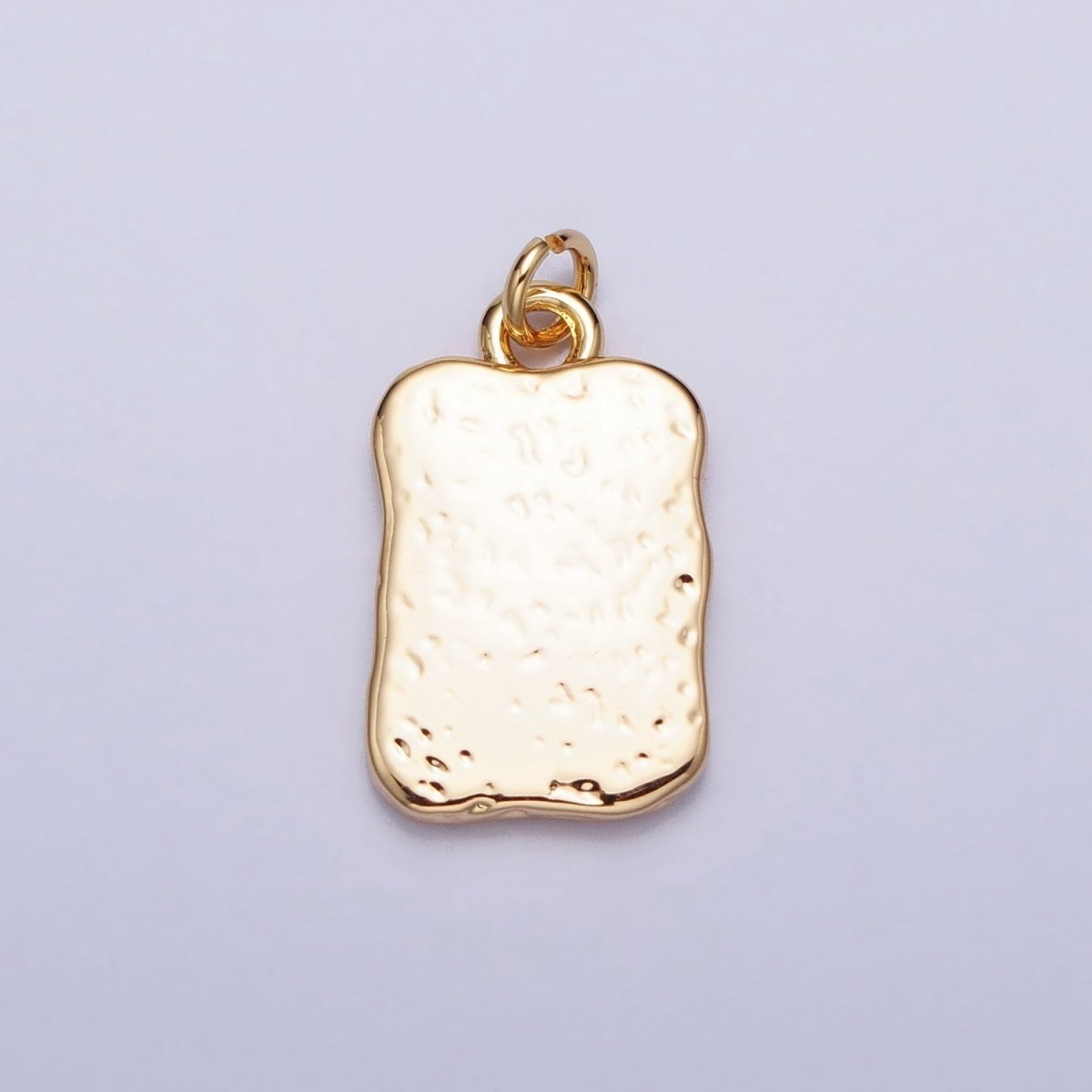 16K Gold plated Butterfly Textured Hammered Rectangular Stamped Charm in Gold & Silver | AC393 AC394