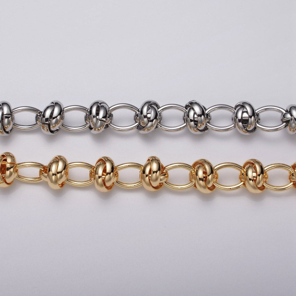 16k Gold Plated Cable Multiple Rolo Link Unfinished Chain in Gold & Silver | ROLL-1155 ROLL-1156 Clearance Pricing