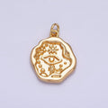 16K Gold plated Celestial Evil Eye Stamped Abstract Add-On Charm in Gold & Silver | AC1249 AC1250