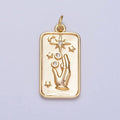 16K Gold plated Celestial Hands Reach The Stars Tarot CZ Tag Charm | A-715 - DLUXCA