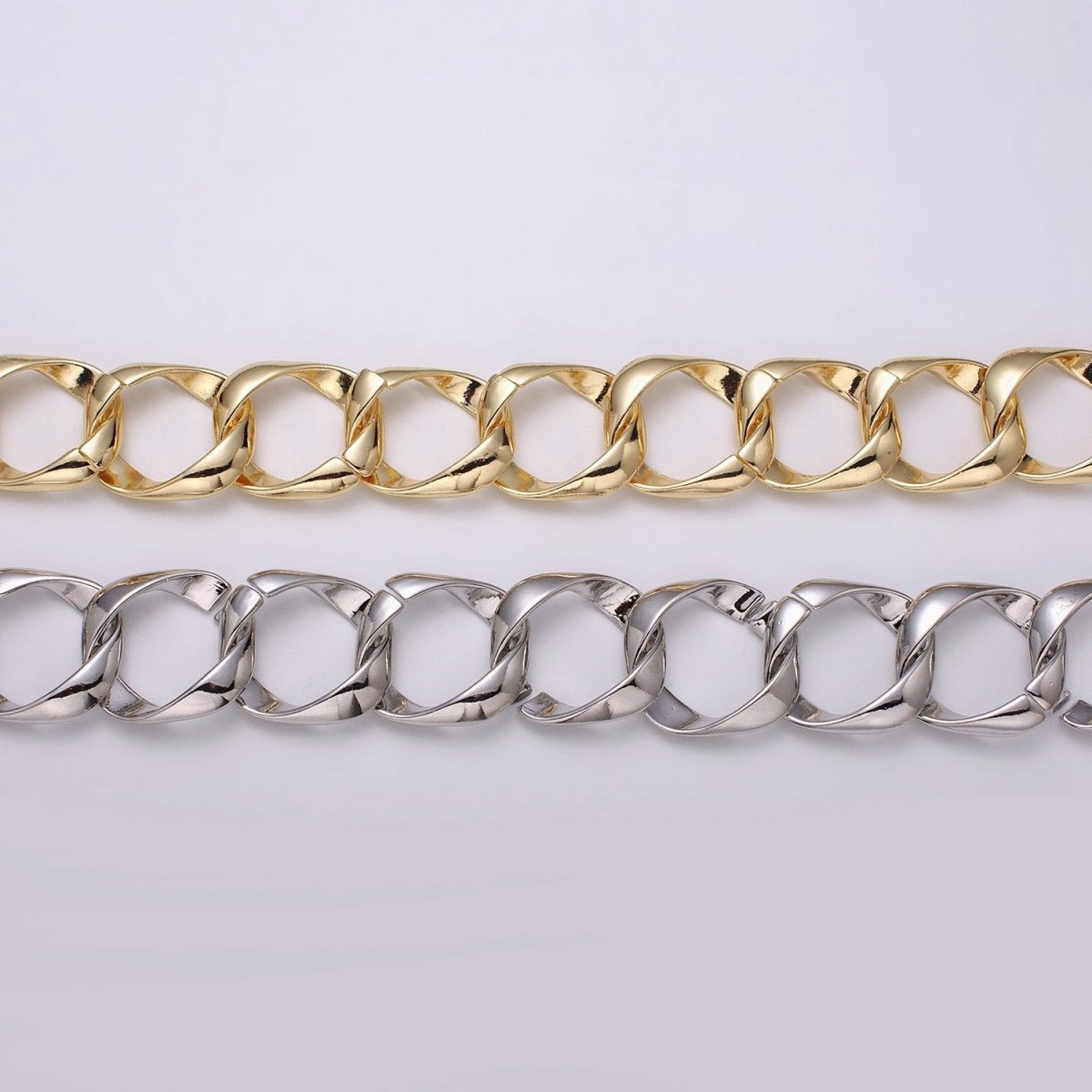 16k Gold plated Chain by Yard Big Oval Cable Chain Unfinished Chain Wholesale Chunky Chain Large Link Chain | ROLL-1301 ROLL-1302 Clearance Pricing - DLUXCA