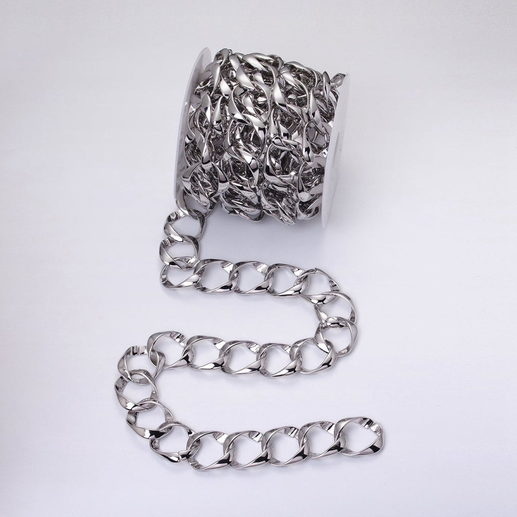 16k Gold plated Chain by Yard Big Oval Cable Chain Unfinished Chain Wholesale Chunky Chain Large Link Chain | ROLL-1301 ROLL-1302 Clearance Pricing - DLUXCA