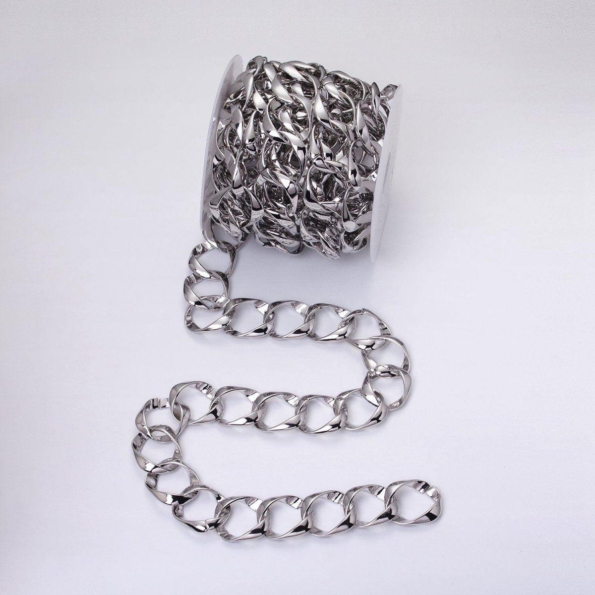 16k Gold plated Chain by Yard Big Oval Cable Chain Unfinished Chain Wholesale Chunky Chain Large Link Chain | ROLL-1301 ROLL-1302 Clearance Pricing - DLUXCA