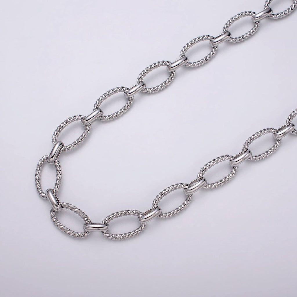 16k Gold plated Chain by Yard Rope Oval Cable Chain Unfinished Chain Wholesale Chunky Chain Large Oval Link Chain | ROLL-1319 ROLL-1320 Clearance Pricing - DLUXCA
