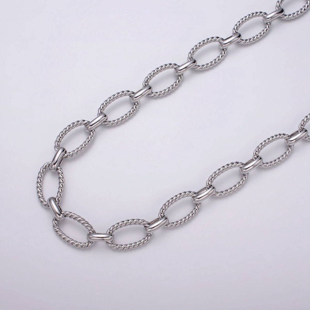 16k Gold plated Chain by Yard Rope Oval Cable Chain Unfinished Chain Wholesale Chunky Chain Large Oval Link Chain | ROLL-1319 ROLL-1320 Clearance Pricing - DLUXCA