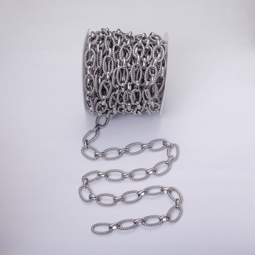 16k Gold plated Chain by Yard Rope Oval Cable Chain Unfinished Chain Wholesale Chunky Chain Large Oval Link Chain | ROLL-1319 ROLL-1320 Clearance Pricing - DLUXCA