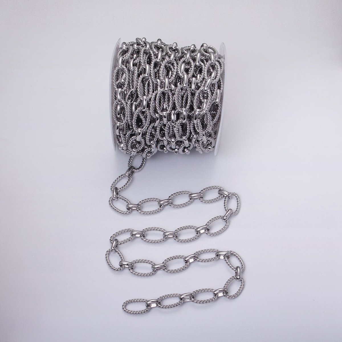16k Gold plated Chain by Yard Rope Oval Cable Chain Unfinished Chain Wholesale Chunky Chain Large Oval Link Chain | ROLL-1319 ROLL-1320 Clearance Pricing - DLUXCA