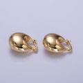 16K Gold plated Chubby Dome Latch Hoop Earrings in Gold & Silver | AB555 AB556 - DLUXCA