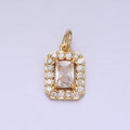16K Gold plated Clear Baguette Micro Paved CZ Add-On Charm in Gold & Silver | AC1191 AC1192