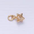 16K Gold plated Clear CZ Geometric Box Add-On Charm in Gold & Silver | AC1199 AC1200