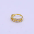 16K Gold plated Clear, Multicolor Baguette Beaded Micro Paved CZ Adjustable Ring | O-1567 O-1568