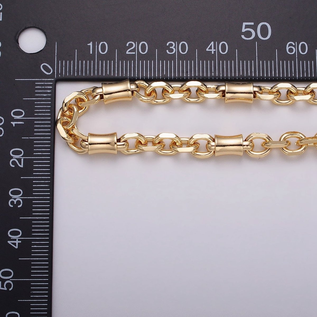 16K Gold plated Curved Tube Multiple Flat Cable Link Unfinished Chain in Gold & Silver | ROLL-1225 ROLL-1226 Clearance Pricing - DLUXCA