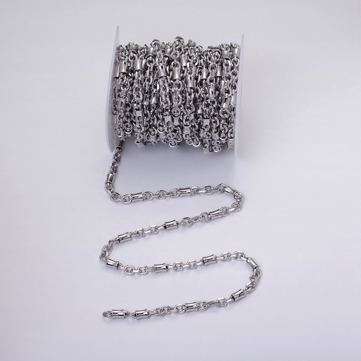 16K Gold plated Curved Tube Multiple Flat Cable Link Unfinished Chain in Gold & Silver | ROLL-1225 ROLL-1226 Clearance Pricing - DLUXCA