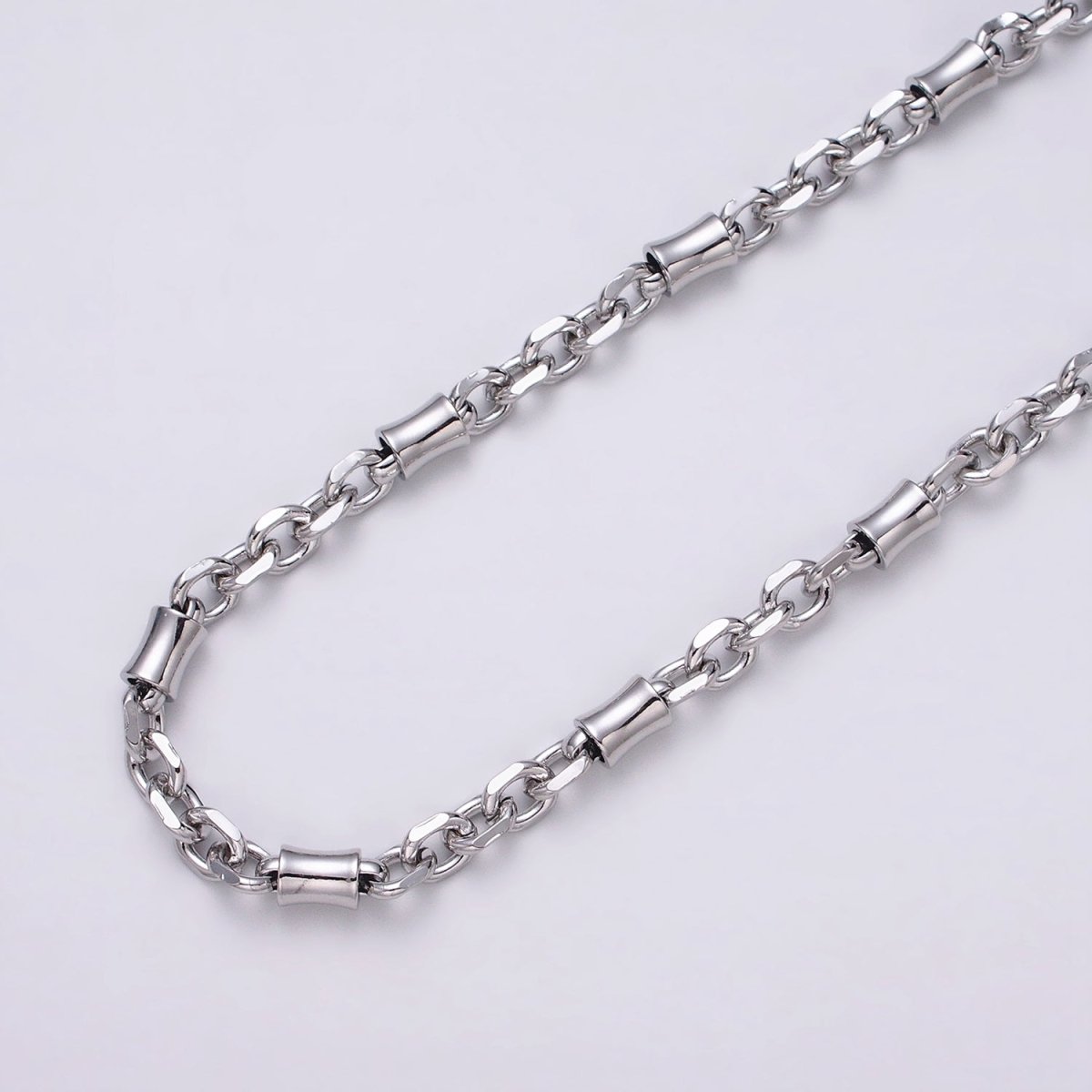 16K Gold plated Curved Tube Multiple Flat Cable Link Unfinished Chain in Gold & Silver | ROLL-1225 ROLL-1226 Clearance Pricing - DLUXCA