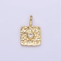 16K Gold plated CZ Geometric Square Pendant in Gold & Silver | H886