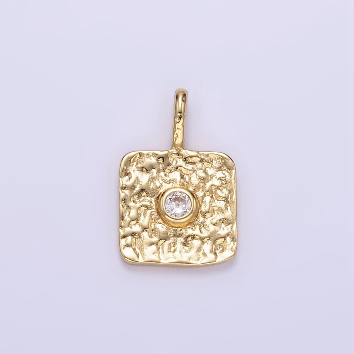 16K Gold plated CZ Geometric Square Pendant in Gold & Silver | H886