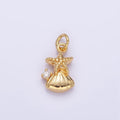 16K Gold plated CZ Starfish Clam Shell Mini Charm | AG849 - DLUXCA