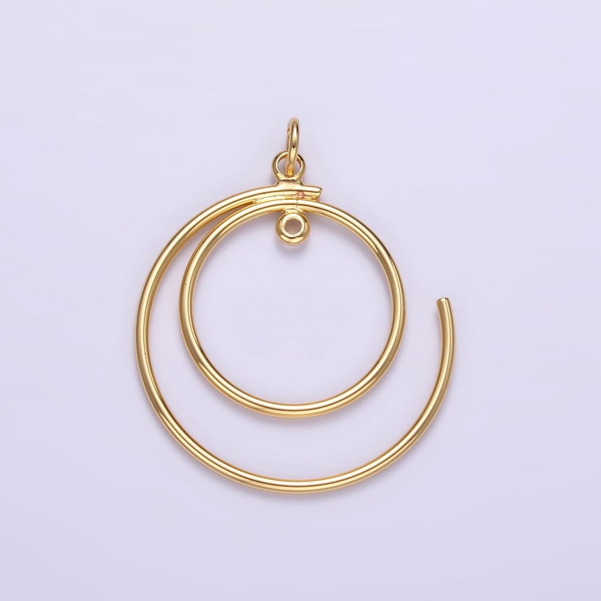 16K Gold plated Double Circular Band Charm | D460 - DLUXCA