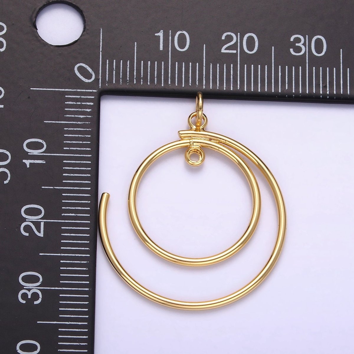 16K Gold plated Double Circular Band Charm | D460 - DLUXCA