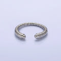 16K Gold plated Engraved S Crescent Moon Open Adjustable Ring in Gold & Silver | O - 1926 O - 1927 - DLUXCA