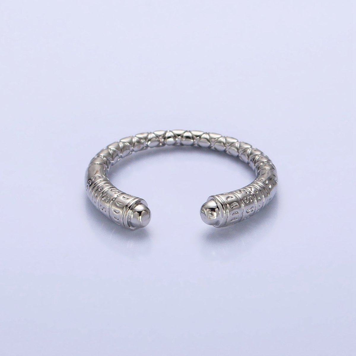 16K Gold plated Engraved S Crescent Moon Open Adjustable Ring in Gold & Silver | O - 1926 O - 1927 - DLUXCA