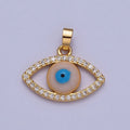 16K Gold plated Evil Eye of Ra Micro Paved CZ Cubic Zirconia Pendant For Protection Jewelry | X-691 - DLUXCA