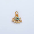 16K Gold plated Evil Eye Turquoise CZ Teardrop Mini Charm | AG930 - DLUXCA